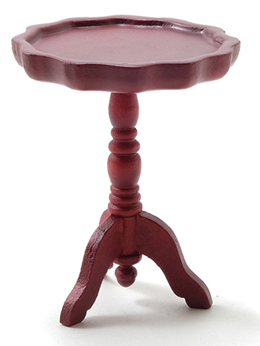 Dollhouse Miniature Pie Crust Table, Mahogany